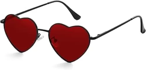 Kursan Polarized Heart Sunglasses for Women Metal Frame Fashion Lovely Style Sun Glasses UV400 Protection