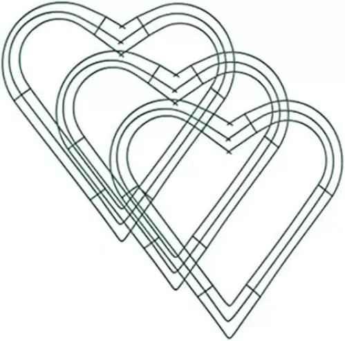 Lazycloud 3 Pack Heart Metal Wreath 12 Inch Heart-Shaped Wire Wreath Frame for Home Decoration Wedding Valentine's Day Birthday DIY Crafts