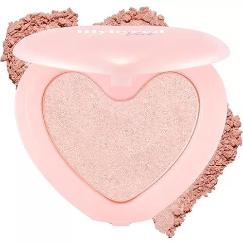 lilybyred Luv Beam Glow Veil | Korean Heart-Shaped Highlighter, Illuminating Shimmer, Radiant Glow, Silky Powder Texture, Buildable & Blendable, Lightweight & Long-Lasting (04 Sun Beam)