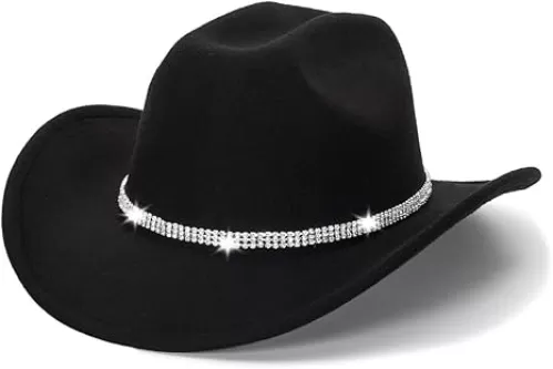 Novelty Cowboy Hat with feathers Cowgirl Hat for Party Costume Dress Up with Heart Shaped Sunglasses