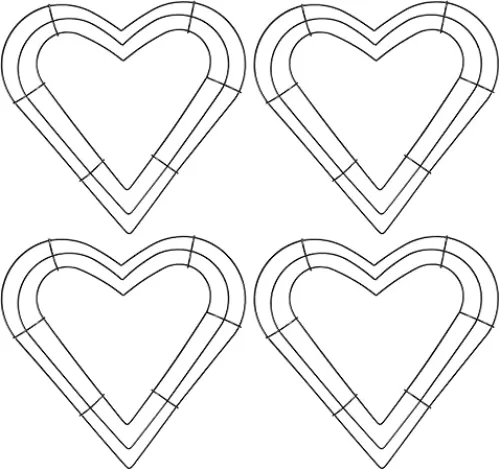 PATIKIL 10 Inch Christmas Wire Wreath Frame, 2 Pcs Metal Heart Shape Dream Catcher Rings Macrame Wreath Floral Hoop for Home Car DIY Craft Wedding Wall Hanging Decorations, Black