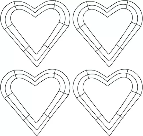 PATIKIL 10 Inch Christmas Wire Wreath Frame, 4 Pcs Metal Heart Shape Dream Catcher Rings Macrame Wreath Floral Hoop for Home Car DIY Craft Wedding Wall Hanging Decorations, Green
