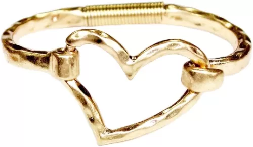 POMINA Chunky Gold Fashion Bangle Cuff Bracelet Geometric Shape Tension Bangle Hammered Unique Style Gold Silver Bracelet for Women