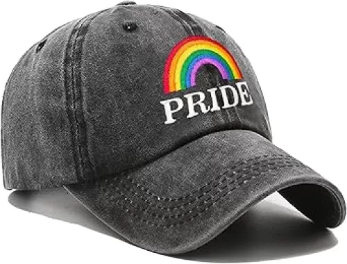 Pride Embroidered Baseball Cap LGBTQ+ Rainbow Hat Adjustable Dad Hats for Men & Women Gay Pride Accessory
