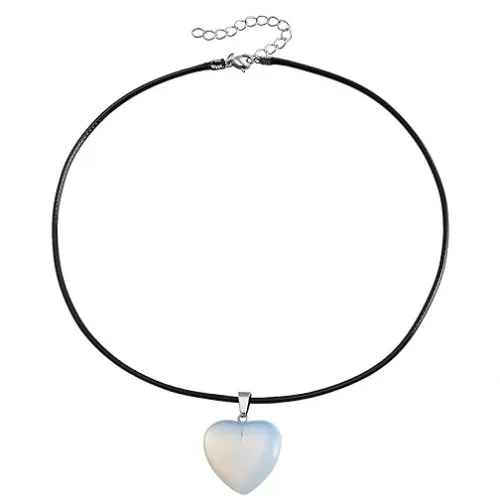 Red Heart Necklace Y2K Chunky Puffy Heart Choker Necklace Black Rope Love Heart Necklace Pendant for Women Teen