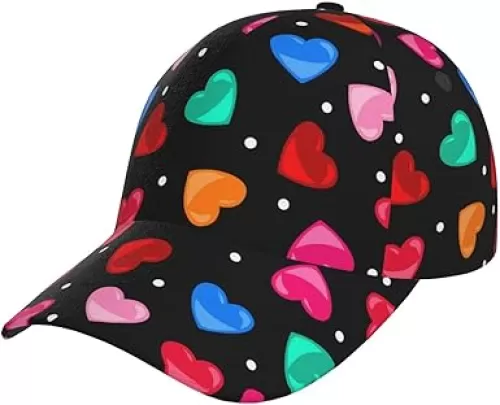 Red Hearts Cap Cute Hearts Baseball Cap Golf Dad Hat Adjustable Hats Men Women Baseball Hats