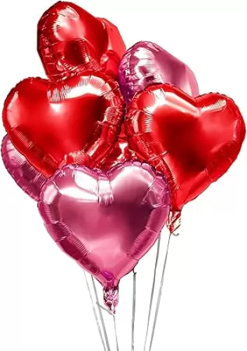 Red Pink Heart Foil Mylar Balloon - Valentine