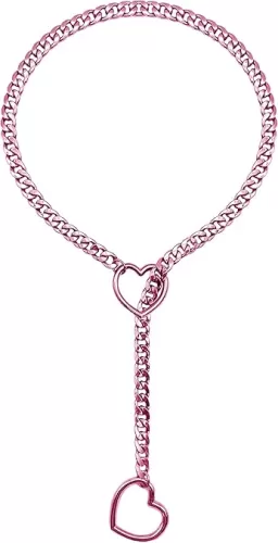 Slip Chain Necklace For Women, Black Heart O-Ring, Cuban Long Necklace Jewelry, Lariat Y-Necklace