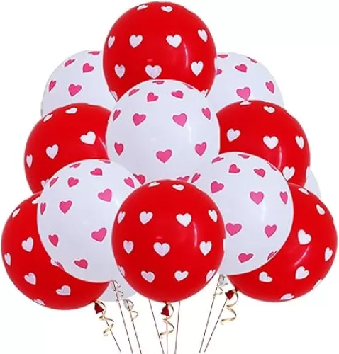 Soochat Valentines Day Latex Balloons, Pack of 50 Heart Latex balloons for Valentines Day Wedding Propose Marriage Brithday, Mothers Day Decorations 12 Inch