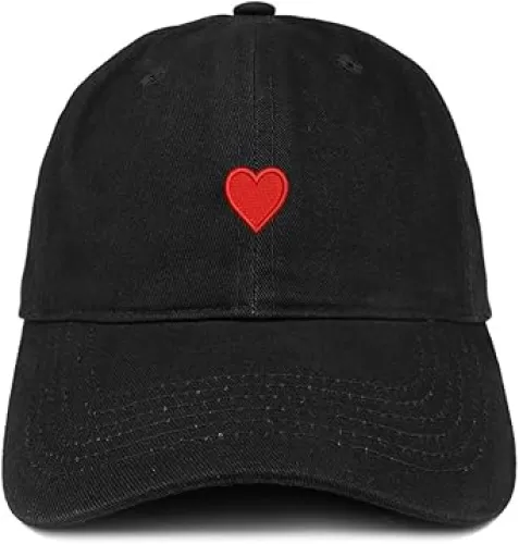 Trendy Apparel Shop Emoticon Heart Embroidered Cotton Adjustable Ball Cap Dad Hat