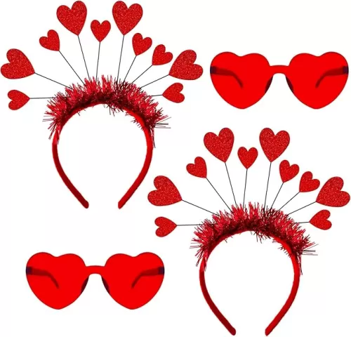 Valentines Heart Headband Hair Hoop for Party Props Holiday Costume Accessory for Valentine's Day Halloween