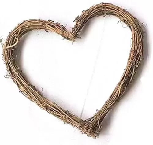 Vine Wreath, Wood Hoop, Wreath Ring, Willow Wreath Heart Shaped Grapevine Wreath for Rustic Wedding Hanging Decoration Wreaths Supplies 10cm Wall Garden Festival Decor