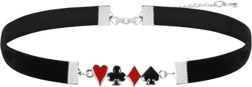 Vintage Black Choker Necklace for Women, Lolita Red black Choker, Classic Clown Choker, Valentines Day Halloween Cosplay Party Jewelry, Adjustable Length from 10-14 Inches