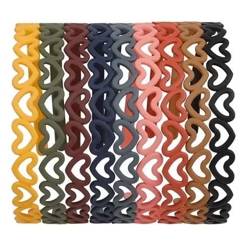 WOVOWOVO 10 Packs Plastic Headbands for Women, Valentines Headband Trendy Valentine Heart Headbands, Cute Multicolor Hearts Head Bands for Women's Hair Accessories