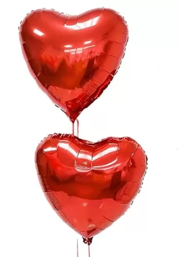 2 pcs Red Heart Foil Balloons, 24 Inch Heart Shaped foil Balloons Love Balloons for Wedding Decoration Party Valentines Birthday Balloons