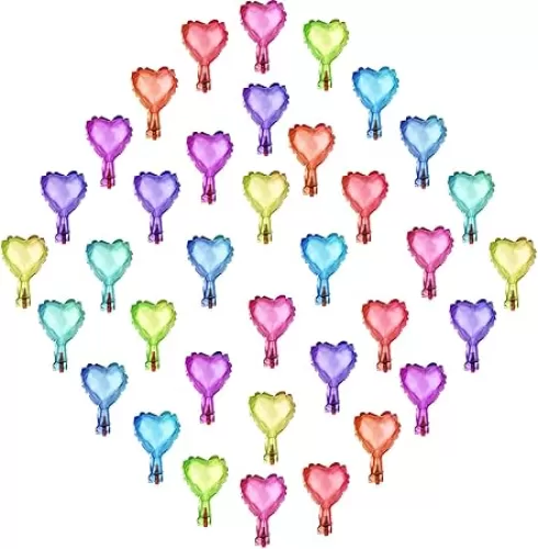 50pcs Heart Shaped Foil Balloons, 5 Inch Mini Foil Balloons Birthday Mini Mylar Heart Balloons for Wedding Baby Shower Birthday Party Decoration (Mix-Color)