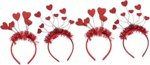 ABOOFAN 2sets Heart Shaped Headband Bopper Headband for Women Perfect for Wedding Party Valentine's Day