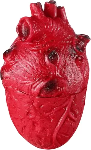 ABOOFAN Halloween Fake Heart Halloween Blood Prop Simulation Heart Ornament Scary Body Parts Realistic Human Heart Zombie Party Haunted House Decoration Halloween Prop