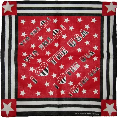 American Wholesale Superstore I Heart The USA Red White Black 22"x22" 100% Cotton Bandana Bandanna