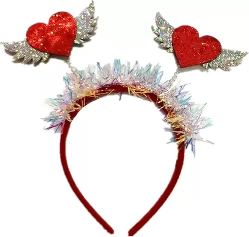 AVMBC Red Heart Shaped Headband Sequin Valentines Day Hair Band Hoop for Valentine's Day Holiday Wedding Birthday Party Gift