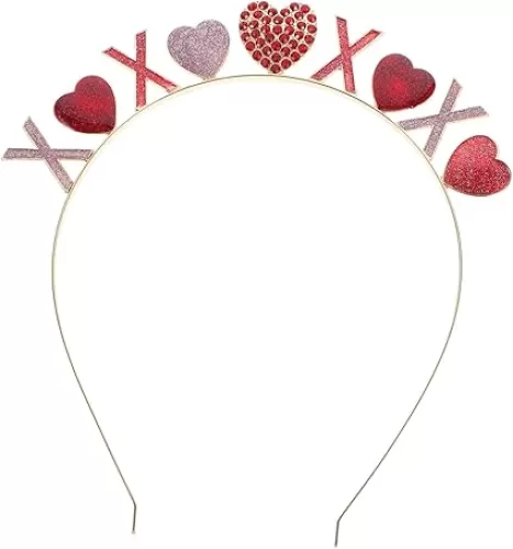 Baluue Valentines Heart Headband Heart Shaped Headwear for Girls Party Accessory