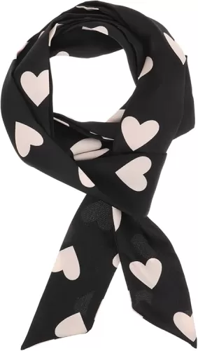 BESPORTBLE Neckerchief for Women Fashionable Fabric Scarves Heart Design Daily and Party Accessory