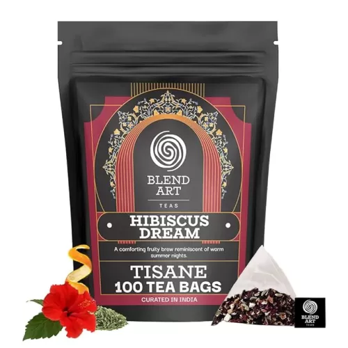 Blendart Hibiscus Tea Bags, 100 Teabags, 2g/bag - Natural Hibiscus Flower from Mexico and Egypt - No Sugar, Caffeine Free, Gluten Free, Rich in Antioxidants & Support Digestion Healthy Heart