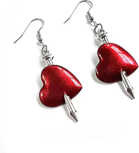 Blood Dripping Earrings for Women Bleeding Heart Drop Earrings Vampire Earrings Vintage Punk Red Bloody Heart Drop Earrings Halloween Earrings Jewelry Gifts for women