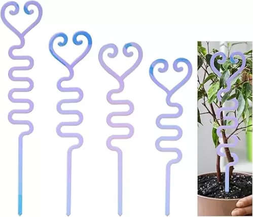 CHGCRAFT 4pcs Colorful Acrylic Love Wave Trellis Garden Trellis for Decorative Potted Climbing Vines and Flowers for Indoor and Outdoor Use, Heart