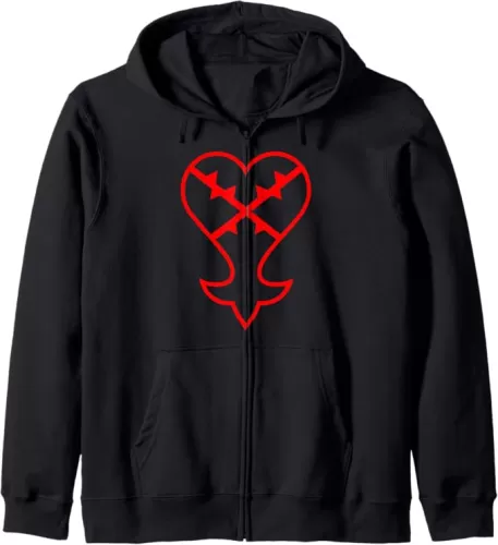 Disney Kingdom Hearts Heartless Symbol Zip Hoodie