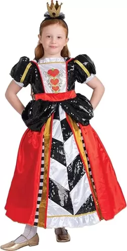 Dress Up America Queen of Hearts Costume for Girls - Red Queen Costume for Kids