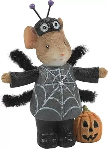 Enesco Tails with Heart Halloween Spider Costume Mouse Miniature Figurine, 2.48 Inch, Multicolor