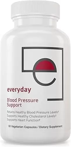 Everyday Blood Pressure Support and Hypertension Supplement - Hawthorn Berry, Arjuna, Magnesium, and Rauwolfia for Heart Health, Circulation, and Cholesterol Support (30 Day Supply, 60 Capsules)