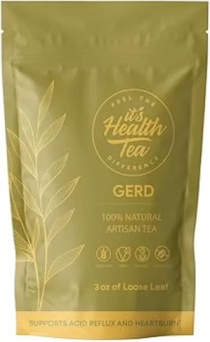 GERD Relief Herbal Tea: 8-Digestive Herb Blend, Natural Acid Reflux & Heartburn Aid, Pre/Post Meal Support, 3oz with 30 Bags