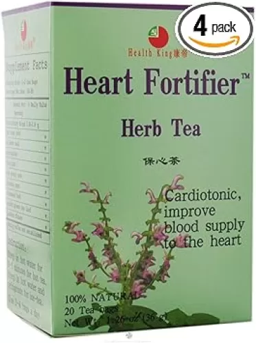 Health King Heart Fortifier Herb Tea, Teabags, 20-Count Box (Pack of 4)
