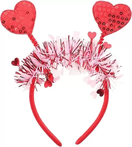 Holibanna Heart Es Headband for Women Girls Cupid Headband Heart Valentines Day Headbands for Parties
