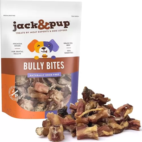 Jack&Pup Premium Dog Chews - Bites & Bully Sticks | Gullet Jerky (2lb, Medium & Small Dogs, All Natural, Single Ingredient)