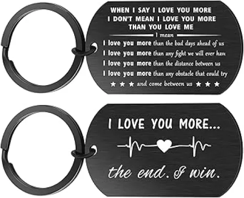 Jvvsci I Love You Keychain Couples Lovers Jewelry Anniversary Valentines Christmas Gifts for Him Her