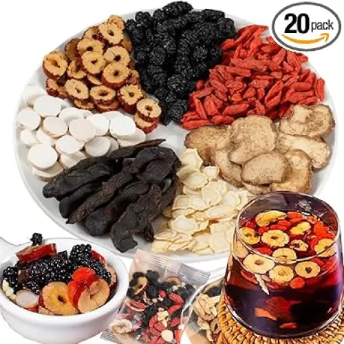 Kidney Tea Formula Ginseng Six Treasure Tea, 20bags-520g Ginseng Six Treasures Teas, Te Renal Herbal, Red Date Wolfberry Mulberry Chinese Kidney Herbal Red Ginsengs Teas (20 Bags)
