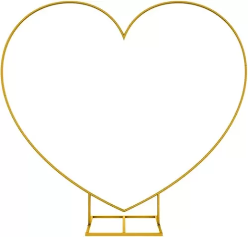 LANGXUN Large Size Metal Balloon Arch Kit, Wedding Heart Arch Stand, Love Balloon Column Arch Frame for Wedding, Bridal, Valentine