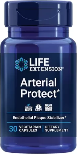 Life Extension Arterial Protect - Blood Pressure Supplement for Heart Health - with gotu kola and Pycnogenol dried French maritime pine bark extracts - Gluten-Free, Non-GMO, Vegetarian - 30 capsules