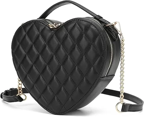 lola mae Heart Shape Satchel Crossbody Purse for women Zip Around Shoulder Bag