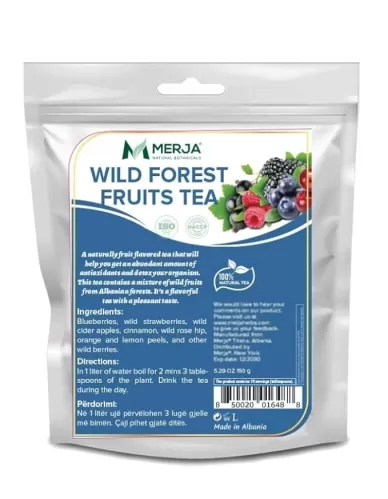 Merja Herbs Wild Forest Fruits Tea [150g] Caffeine-Free Herbal Tea | Berries, Citrus & Spices for Immune Support & Heart Health