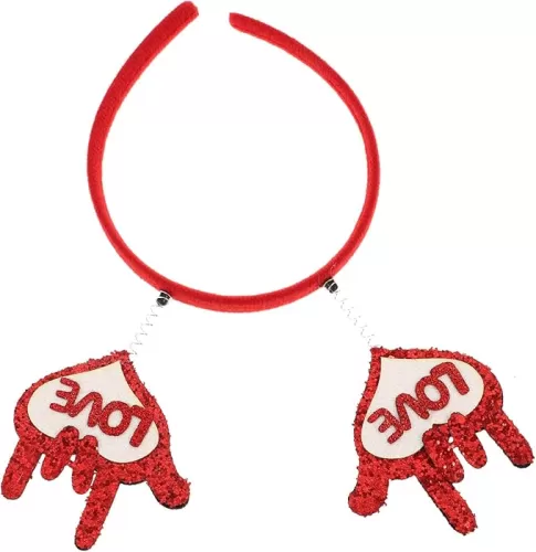 NULYLU Heart Head Band Valentines Headband Hearts Cosplay Valentines Day Hair Decor Red Non-woven Fabric