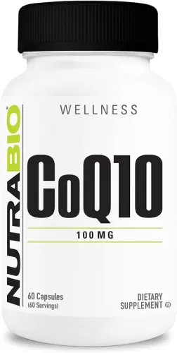 NutraBio CoQ10 Dietary Supplement, Healthy Heart Function & Cellular Energy Production, 100mg - 60 Capsules