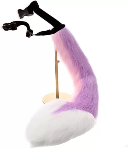 Plush Furry Heart Shape Fox Tail for Animal Cosplay Party Halloween Costume Fancy Dress Props