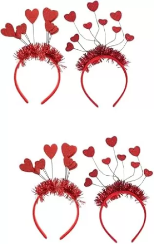 PRETYZOOM 2sets Thick Headbands Women Heart Shaped Headband Valentine's Day Party Hair Accessories 2pcs*2