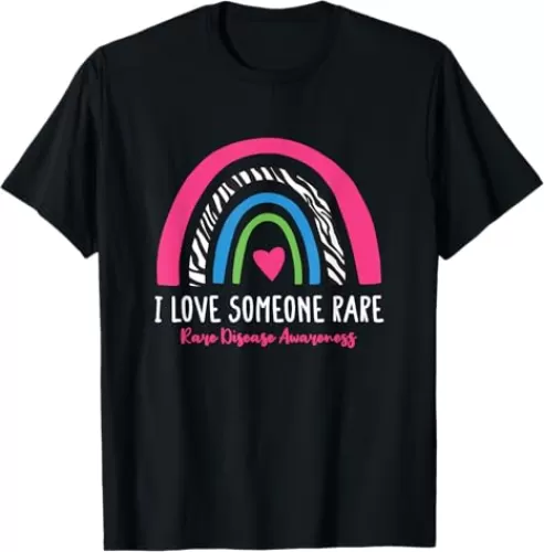 Rare Disease Awareness - I Love Someone Rare Zebra Ribbon T-Shirt