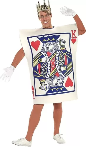 Rubies Men's Playing Card King of Hearts Adult Costume for Themed Parties and Halloween, As Shown, One Size US