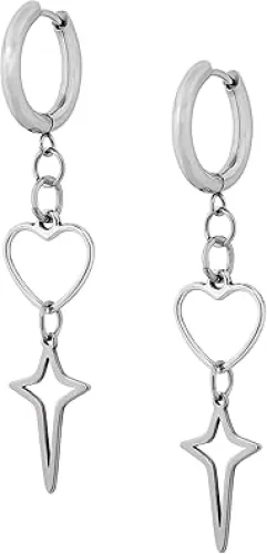 Sacina Y2k Grunge Spike, Star, Heart Earrings - Punk, Gothic Christmas New Year Jewelry Gift for Women